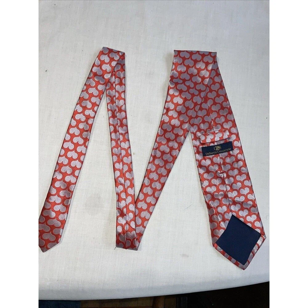 Desantis Collection Men’s Dress Tie Size 58” Pink Hearts Business Formal City